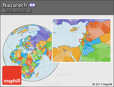 Political Location Map of Nazareth