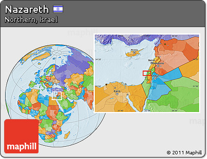 Political Location Map of Nazareth