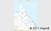 Classic Style Simple Map of Queensland