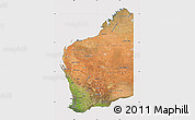 Satellite Map of Western Australia, cropped outside