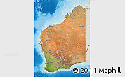 Satellite Map of Western Australia, shaded relief outside