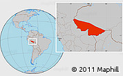 Gray Location Map of Acre