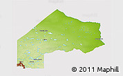 Physical 3D Map of Kenora, cropped outside