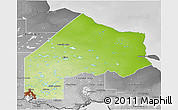 Physical 3D Map of Kenora, desaturated