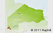 Physical 3D Map of Kenora, lighten