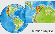 Physical Location Map of Sucre, within the entire country