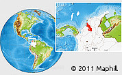 Physical Location Map of Sucre, highlighted country