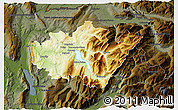 Physical 3D Map of Annecy, darken