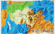 Physical 3D Map of Annecy, political outside