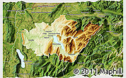 Physical 3D Map of Annecy, satellite outside