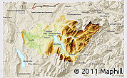 Physical 3D Map of Annecy, shaded relief outside