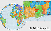 Political Location Map of Wenchi