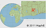 Savanna Style Location Map of Wenchi