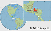 Savanna Style Location Map of La Ceiba, within the entire country