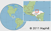 Savanna Style Location Map of La Ceiba, highlighted country