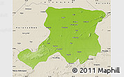 Physical Map of Gaya, shaded relief outside