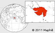 Blank Location Map of Gujarat