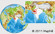 Physical Location Map of Gujarat, highlighted country, within the entire country