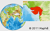 Physical Location Map of Gujarat