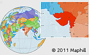Political Location Map of Gujarat