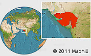 Satellite Location Map of Gujarat