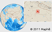 Shaded Relief Location Map of Kanpur Dehat