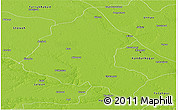 Physical Panoramic Map of Kanpur Dehat