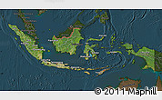 Satellite Map of Indonesia, darken