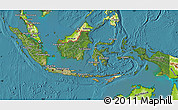 Satellite Map of Indonesia, physical outside, satellite sea