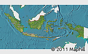 Satellite Map of Indonesia, single color outside