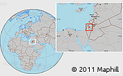 Gray Location Map of Jerusalem