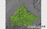 Satellite Map of Sabah, desaturated