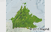 Satellite Map of Sabah, lighten