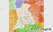 Shaded Relief 3D Map of Anambra, political shades outside