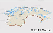 Shaded Relief 3D Map of Finnmark, cropped outside