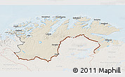 Shaded Relief 3D Map of Finnmark, lighten