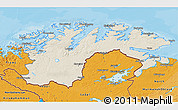 Shaded Relief 3D Map of Finnmark, political outside