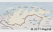 Shaded Relief 3D Map of Finnmark, semi-desaturated