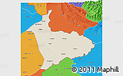 Shaded Relief 3D Map of Sialkot, political outside