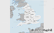 Gray 3D Map of England