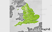 Physical 3D Map of England, desaturated