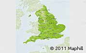 Physical 3D Map of England, lighten