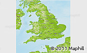 Physical 3D Map of England