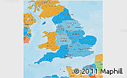 Political Shades 3D Map of England