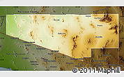 Physical Map of Pima County, darken