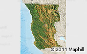 Satellite Map of Mendocino County, shaded relief outside