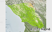 Physical Map of Sonoma County, semi-desaturated