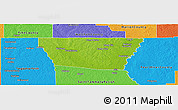 Physical Panoramic Map of Washington Parish, political outside