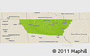 Physical Panoramic Map of Washington Parish, shaded relief outside