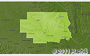 Physical 3D Map of Lincoln County, darken